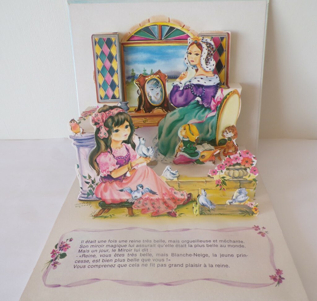 LIVRE ANCIEN POUR ENFANT A SYSTÈME pop up hemma blanche 'neige et les sept  nain